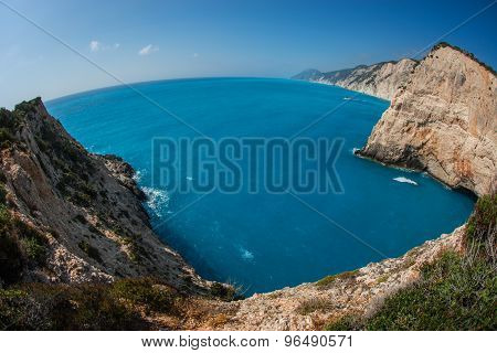 Scenic And Unique Beach Porto Kaziki At Levkada Island, Greece