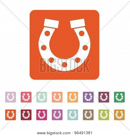 The horseshoe icon. Horse and races symbol. Flat