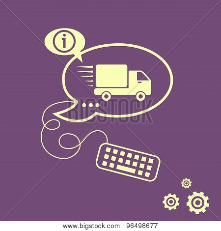 Fast Delivery Service Icon And Keyboard Design Elements.