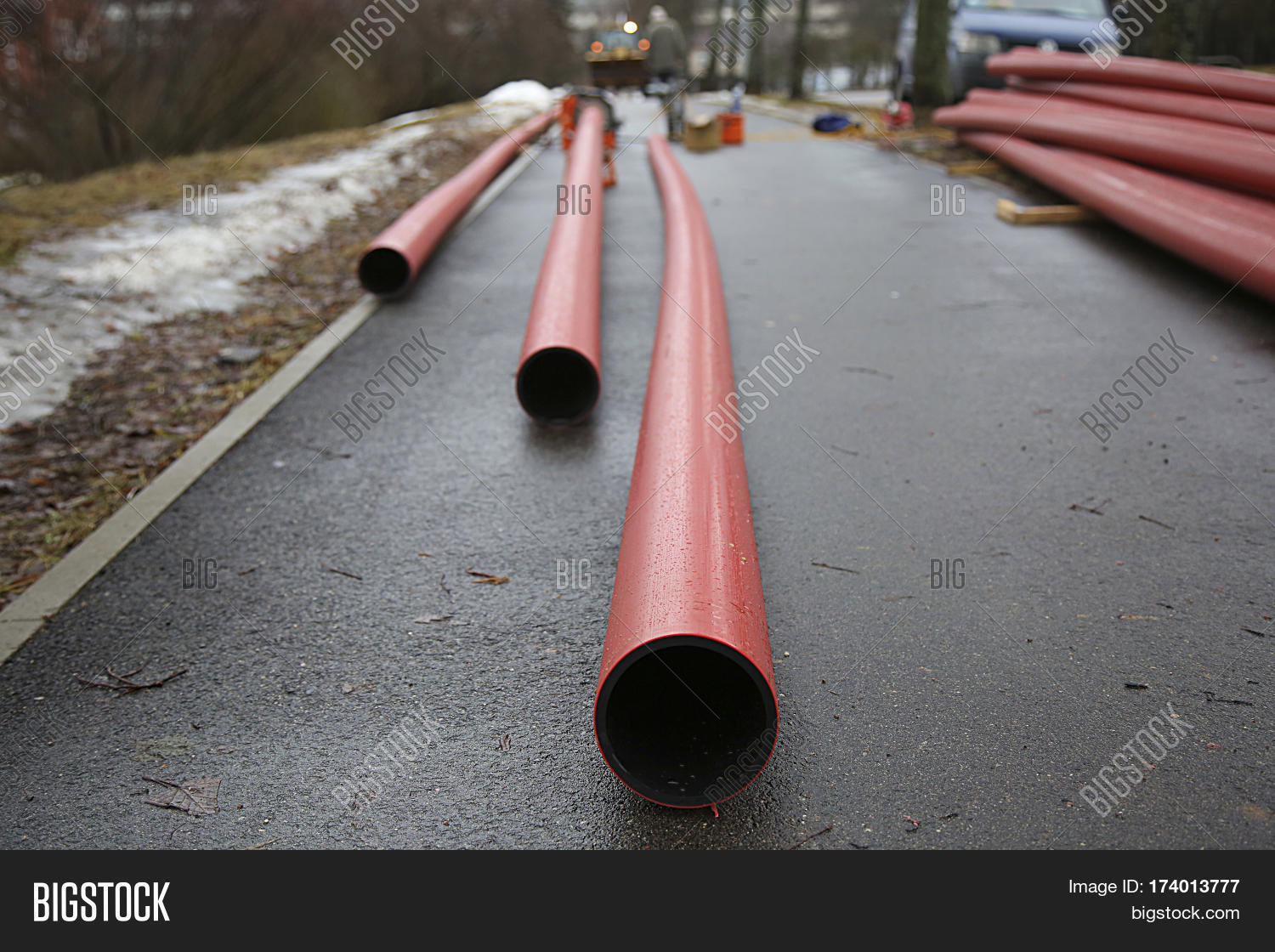 Red Plastic Pipes Image & Photo (Free Trial) Bigstock