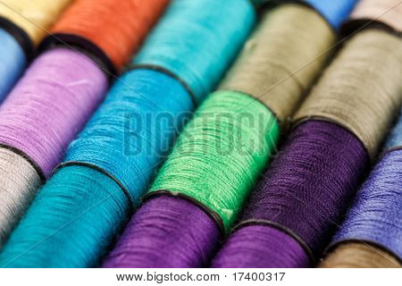 bobbins of lurex thread
