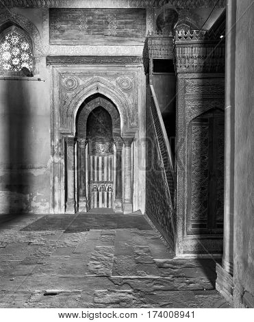 Mihrab (Niche) and Member (Platform) of Ibn Tulun Mosque Cairo Egypt