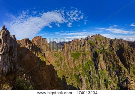 Pico do Arierio and Pico Ruivo - Madeira Portugal - travel background