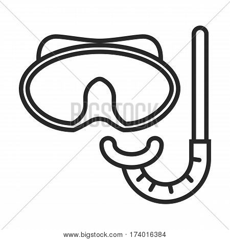 Mask for diving vector icon in simple outline style. These icons are perfect for your websites and applications. All icons in the vector, and you can easily change the color and size.