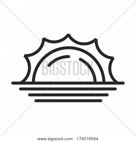 Sea sunset vector icon in simple outline style. These icons are perfect for your websites and applications. All icons in the vector, and you can easily change the color and size.