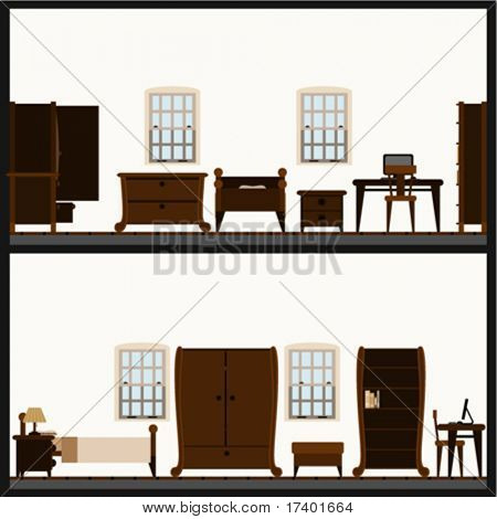 Vector huonekalut icon set