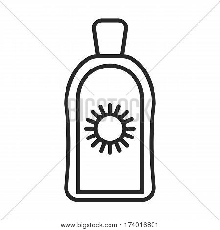Suntan cream vector icon in simple outline style. These icons are perfect for your websites and applications. All icons in the vector, and you can easily change the color and size.