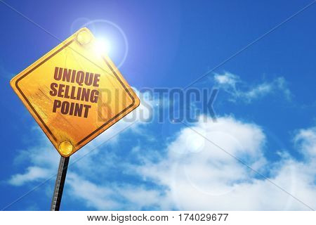 unique selling point, 3D rendering, traffic sign