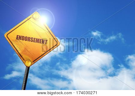 endorsement, 3D rendering, traffic sign