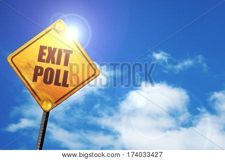 exit poll, 3D rendering, traffic sign