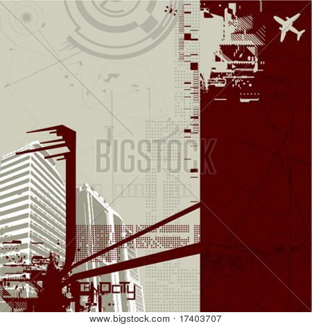 Fondo de edificio y digital