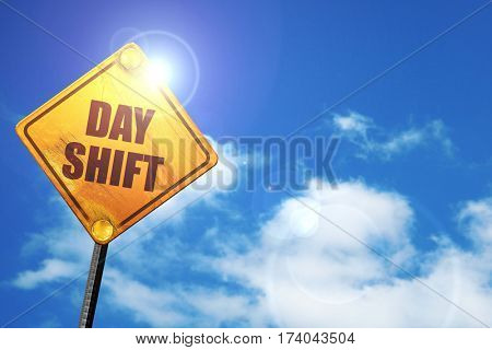 day shift, 3D rendering, traffic sign