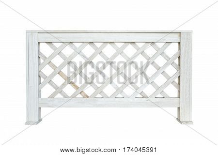White wooden fence isolated on white background