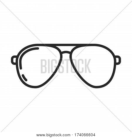 Sunglass vector icon in simple outline style. These icons are perfect for your websites and applications. All icons in the vector and you can easily change the color and size.