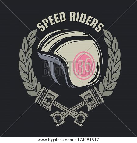 speed reiders helmet graphic for t-shirttee design poster decal sticker.