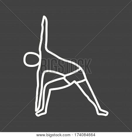 Pose, triangle, right icon vector image. Can also be used for yoga poses. Suitable for mobile apps, web apps and print media.