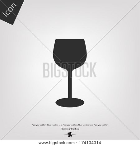 Wine glass vector icon, gray background. Vector illustration.