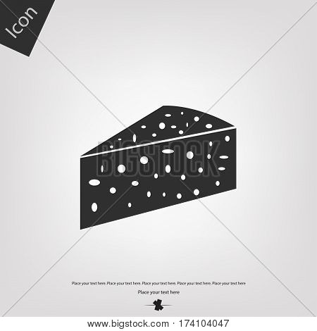 Cheese vector icon, gray background. Vector illustration.