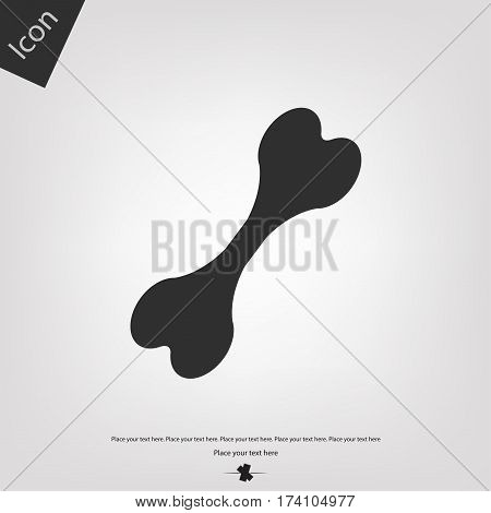Bone vector icon, gray background. Vector illustration.