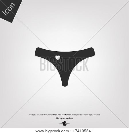 Woman panties icon, gray background. Vector illustration.