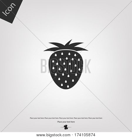 Strawberries icon, gray background. Vector illustration .
