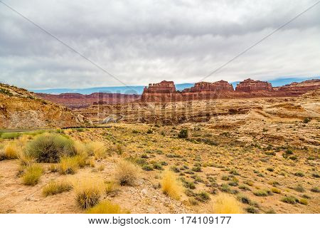 The Hite Crossing Bridge is an arch bridge which carries Utah State Route 95 across the Colorado River northwest of Blanding Utah. The bridge informally marks the upstream limit of Lake Powell and the end of Cataract Canyon of the Colorado River.