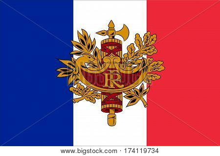 Flag of France is a sovereign state including territory in western Europe. Vector illustration