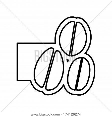 monochrome contour with coffee beans and banner vector illustration