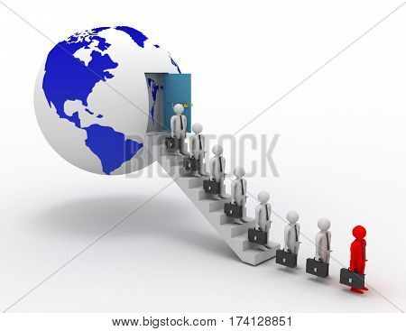 3d leadership .Gobal business concept. rendered illustration