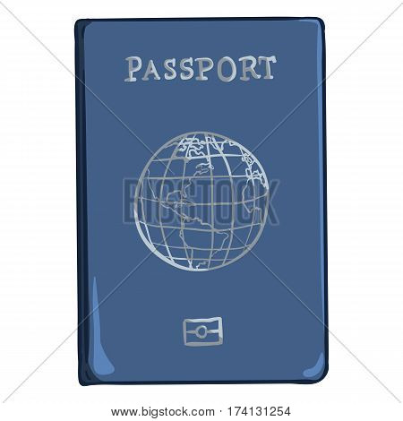 Vector Cartoon Blue International Passport