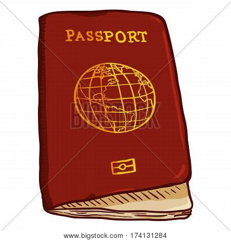 Vector Cartoon Red International Passport.