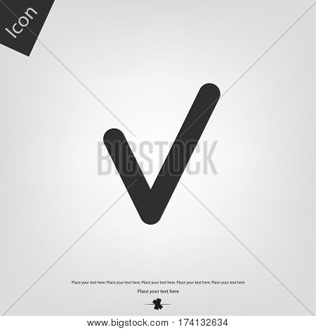 Chek icon, gray background. Vector illustration .