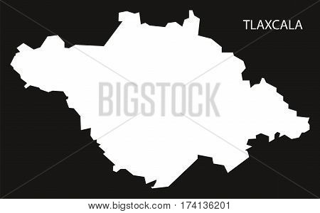 Tlaxcala Mexico Map black inverted silhouette illustration