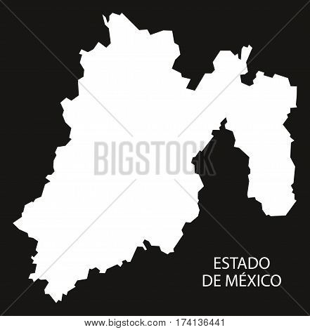 Estado De Mexico Map black inverted silhouette