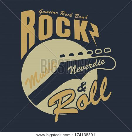 Rock and roll graphic for t-shirt tee design vector illustration