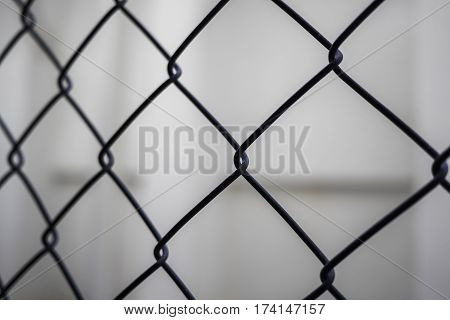 Steel wire mesh fence overlooking the walls.
