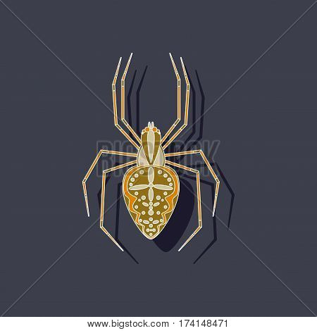 paper sticker on stylish background of Araneus