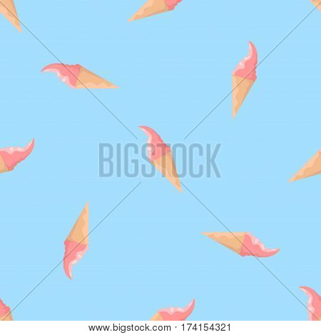 Ice cream vector abstract pattern blue background