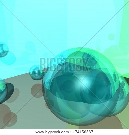 soap-bubbles with the specks of light and reflections