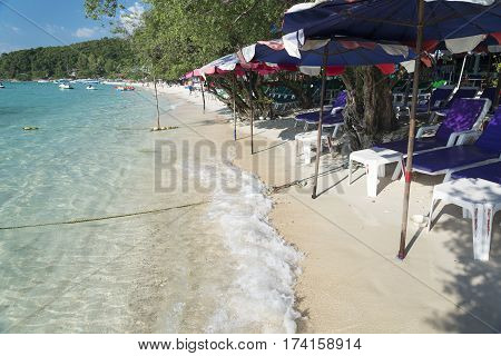 The sea and beach in the Paradise location on the edge of the earth.