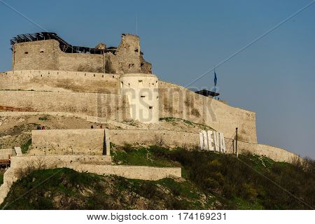Old medieval citadelon the hill, Deva, Romania