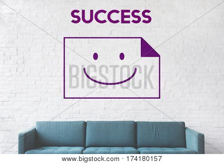 Paper Sheet Smiling Happiness Word 