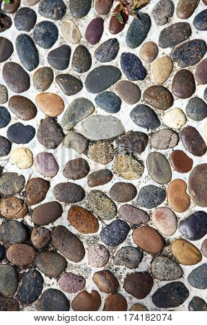 colorful texture of mixed pebble close up