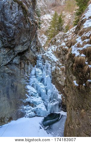 Landscape with Valea lui Stan canyon and river in Romania