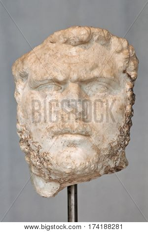 Portrait statue of the Rome emperor Caracalla.