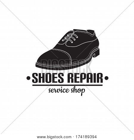 Vector Image Of Logo Of Shoe Repair Services. Concept For Workshop Repair