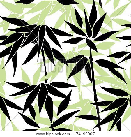 Floral seamless background. Bambo leaf pattern. Floral seamless texture with leaves.