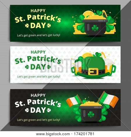 St. Or Saint Patrick's Day Vector Background Design. La Fheile Padraig Holiday Banner Layout. Greeti