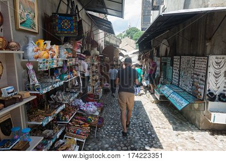 Sarajevo, Bosnia and Herzegovina, circa july 2016: Old town of Sarajevo in summer season