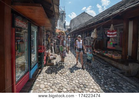 Sarajevo, Bosnia and Herzegovina, circa july 2016: Old town of Sarajevo in summer season